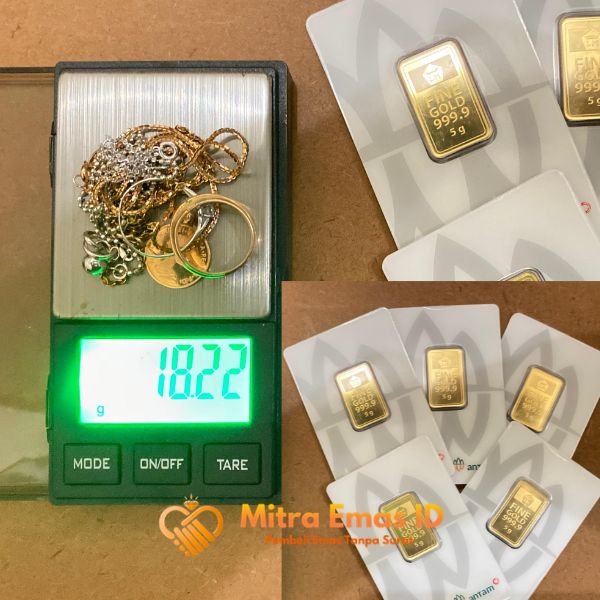 Jual emas tanpa surat terdekat dengan timbangan digital akurat