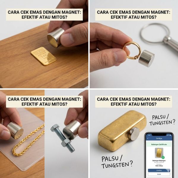 cara cek emas dengan magnet