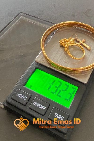 Jual beli emas tanpa surat Jogja berat 13,23 gram ditimbang secara transparan