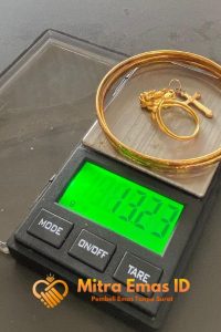Jual beli emas tanpa surat Jogja berat 13,23 gram ditimbang secara transparan